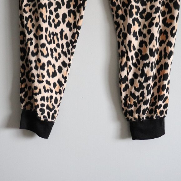 Kate Spade Leopard Print Black Medium 2-Piece Henley Jogger Pj Lounge Set - Picture 13 of 15
